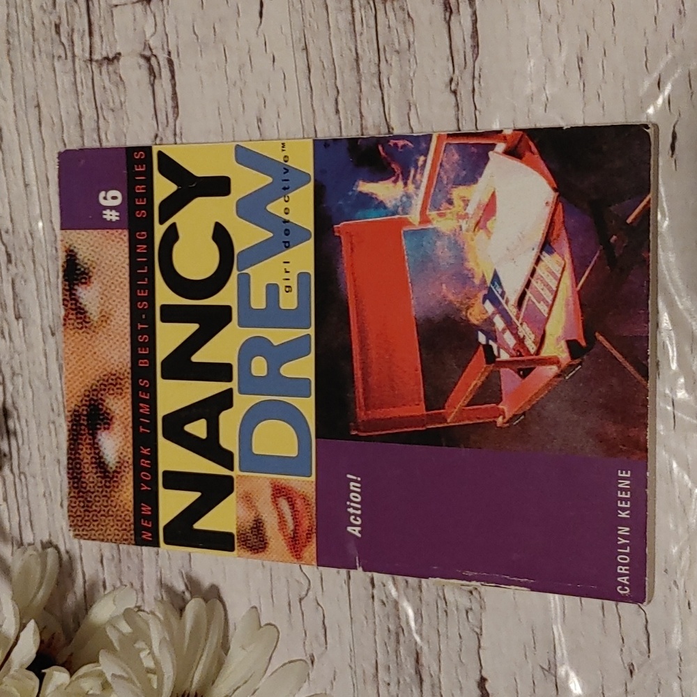 3/$13 Nancy Drew, girl detective #6. Action! By Carolyn Keene kids book vintage